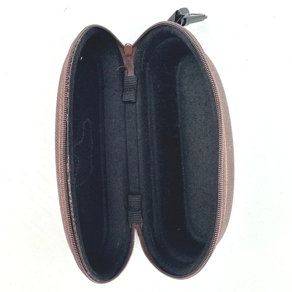 Maui Jim Brown Clamshell Zip Sunglasses Eyeglass Travel Case ProtectiveCase